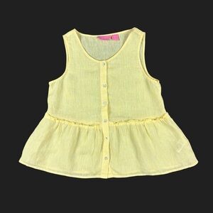 Issac Mizrahi Yellow 100% Linen Top